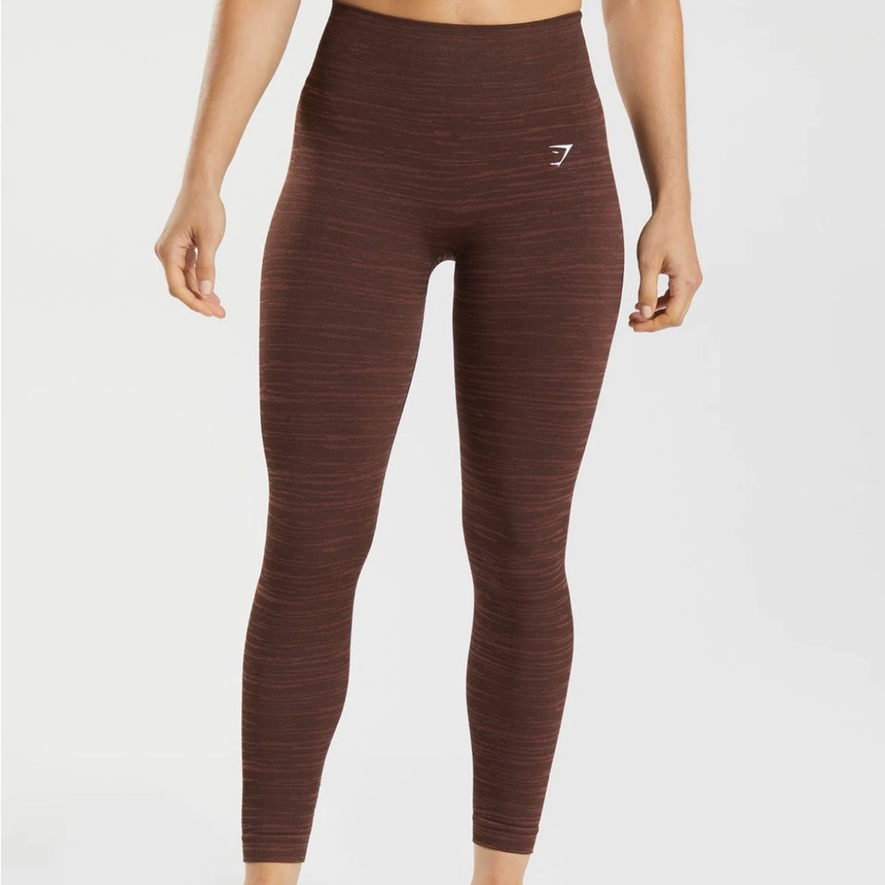 Gymshark Archive Brown/Cherry Brown Adapt MARL seamless leggings :)